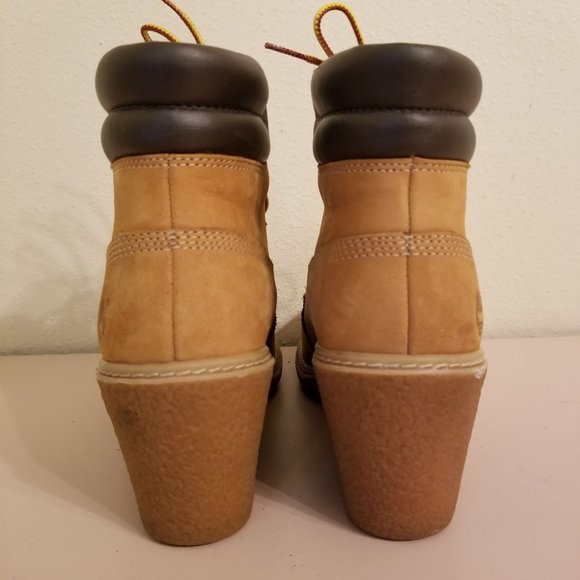 Timberland 7 Wheat Booties Wedge Ankle Boots Leather 6 in Chukka AMSTON - Picture 4 of 11